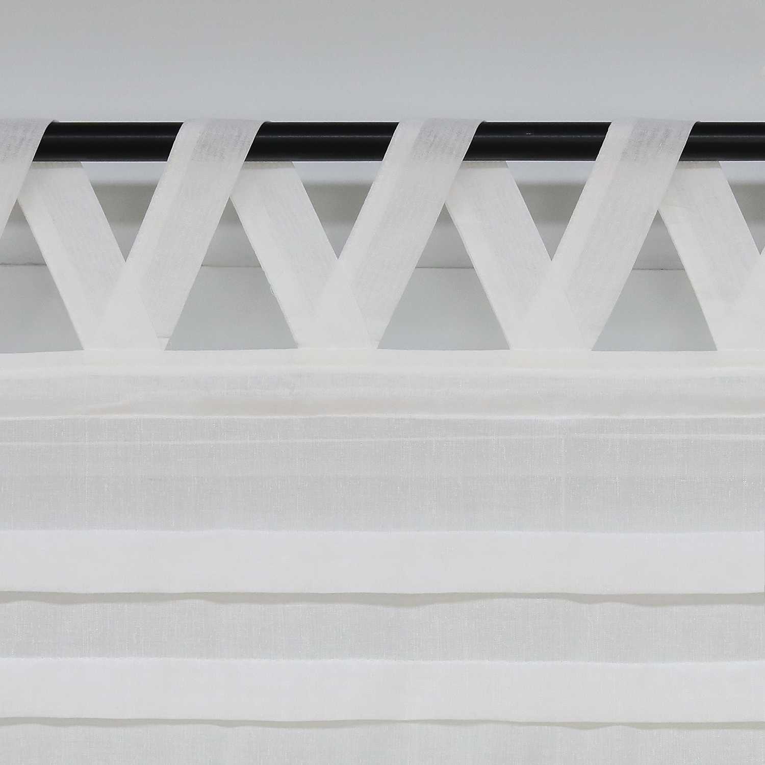 Delien Roman Shade White with V-Shaped Tab Tops Height-Adjustable - White, W x H 120 x 140cm