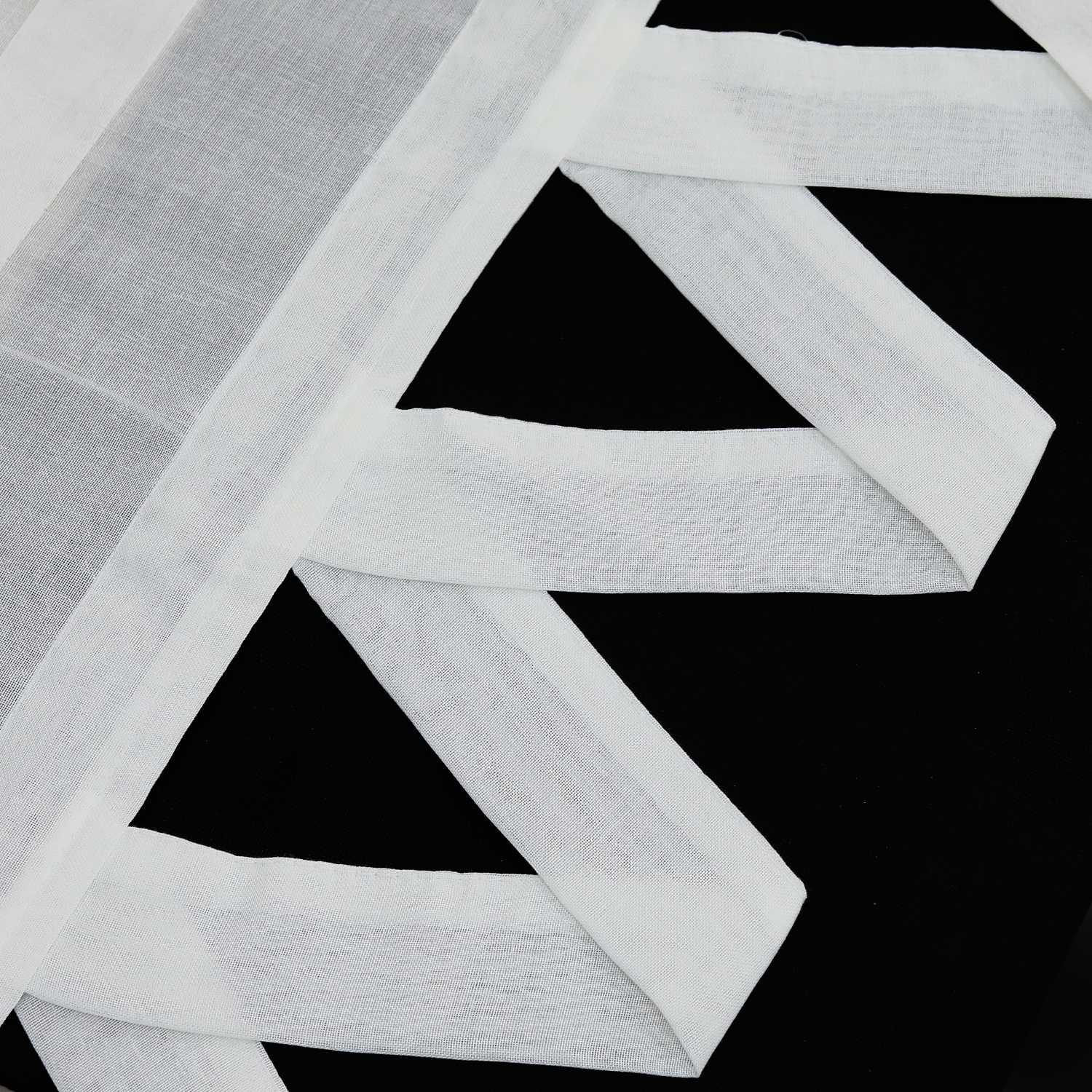 Delien Roman Shade White with V-Shaped Tab Tops Height-Adjustable - White, W x H 140 x 140cm