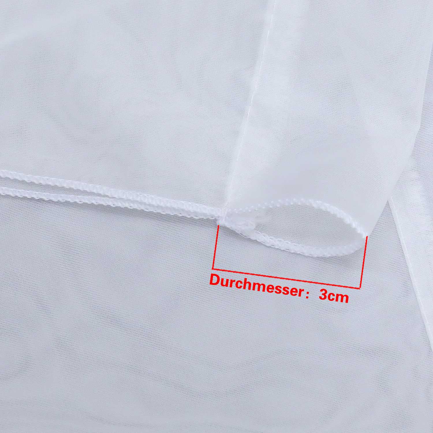 Cafe Curtain with Rod Pocket Voile with Tassel 1 Piece - White, W x H 60 x 120cm