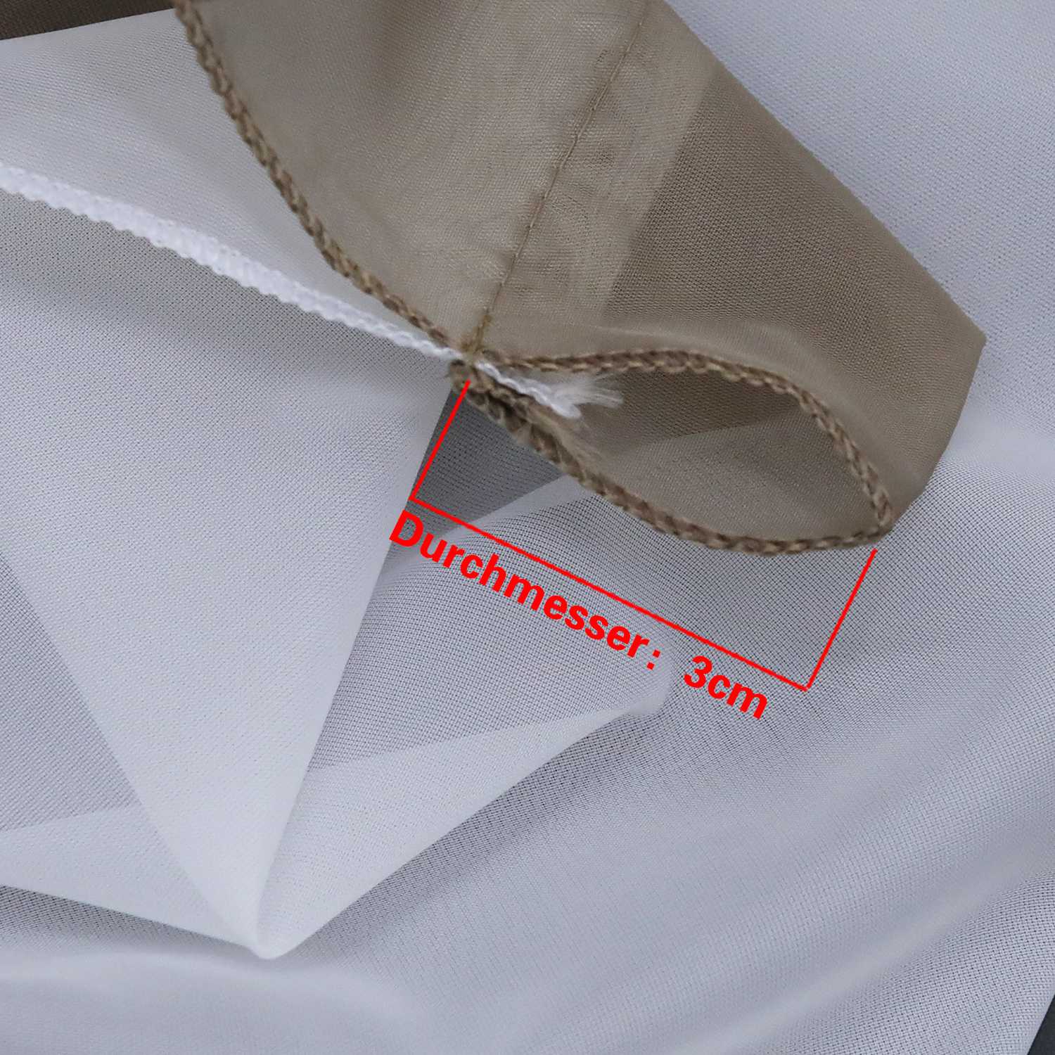 Cafe Curtain with Rod Pocket Voile with Tassel 1 Piece - Brown, W x H 60 x 90cm