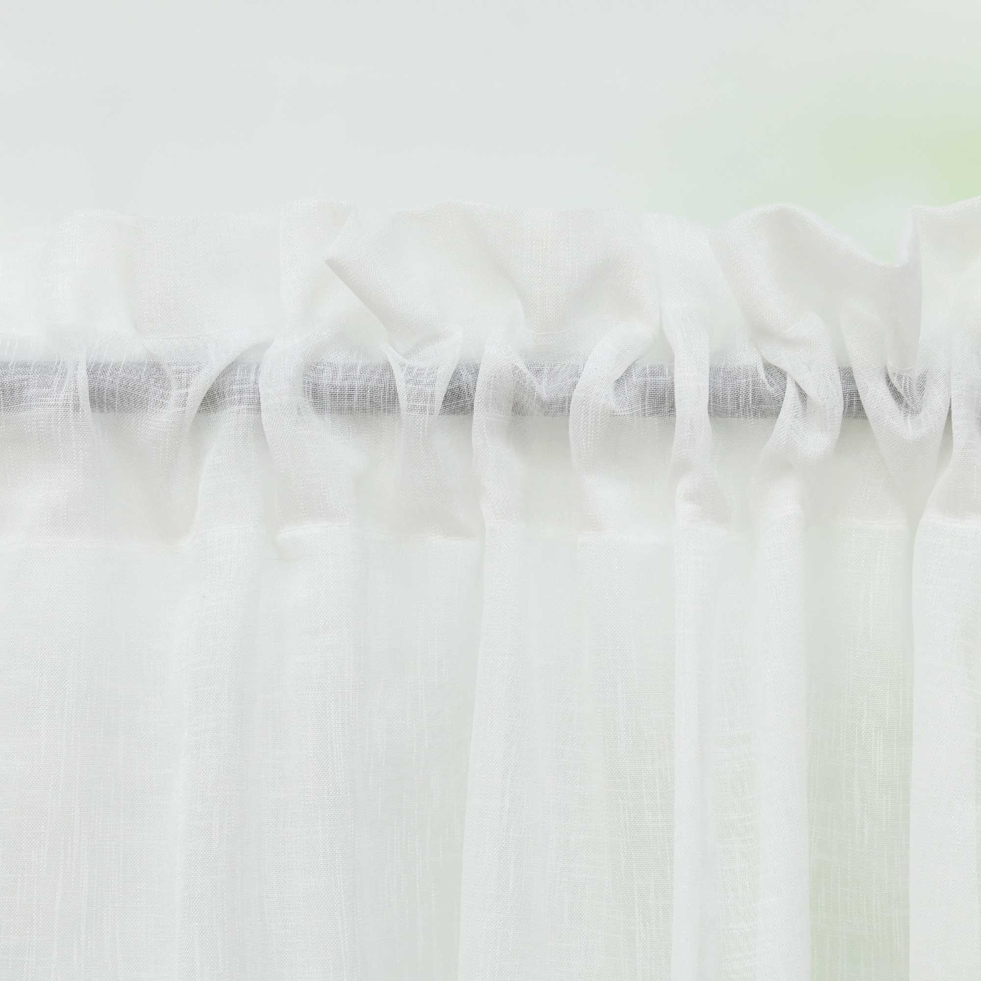 Cafe Curtain Set of 2 with Rod Pocket Short Curtains in Linen-Look Fabric - White, H x W 92 x 76cm