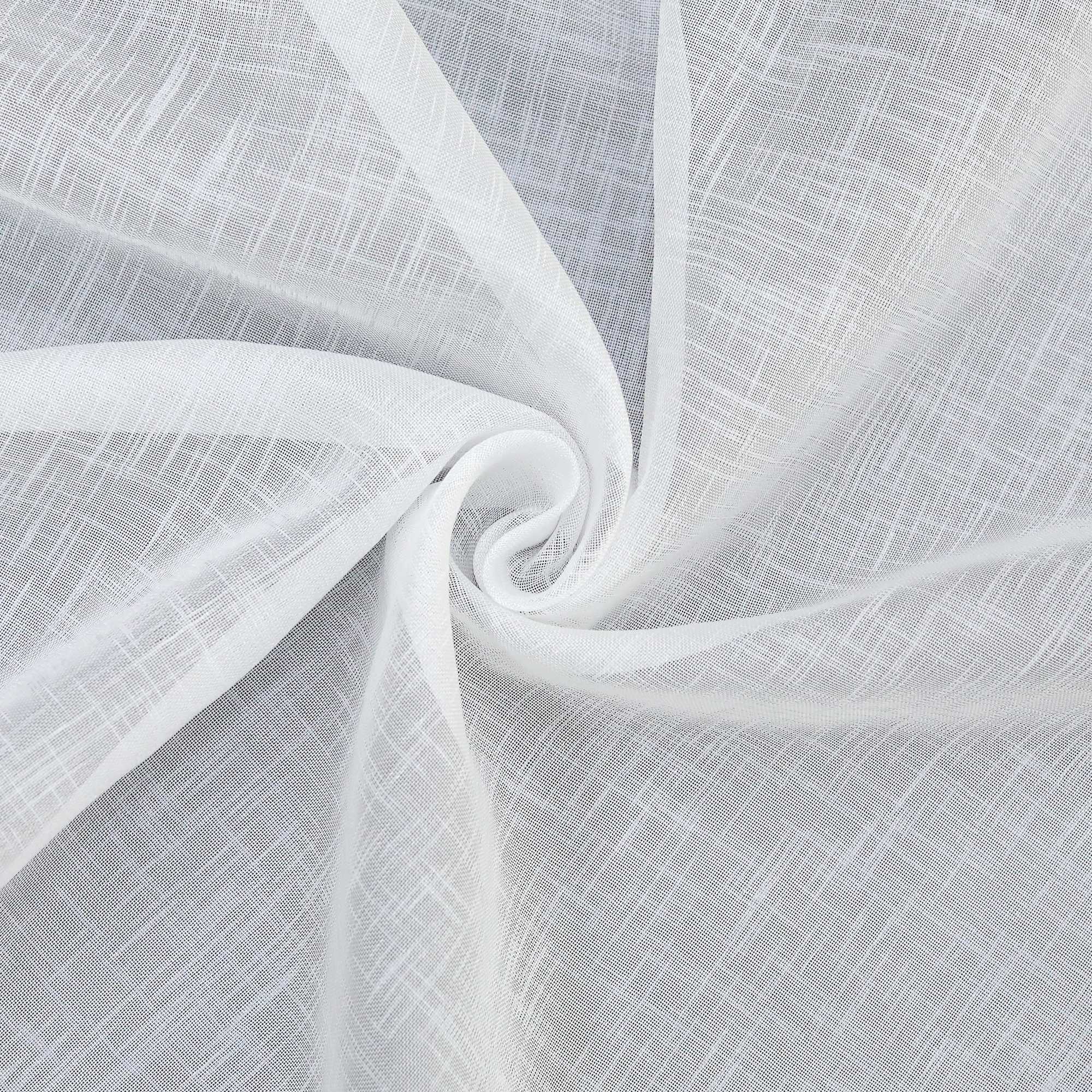 Cafe Curtain Set of 2 with Rod Pocket Short Curtains in Linen-Look Fabric