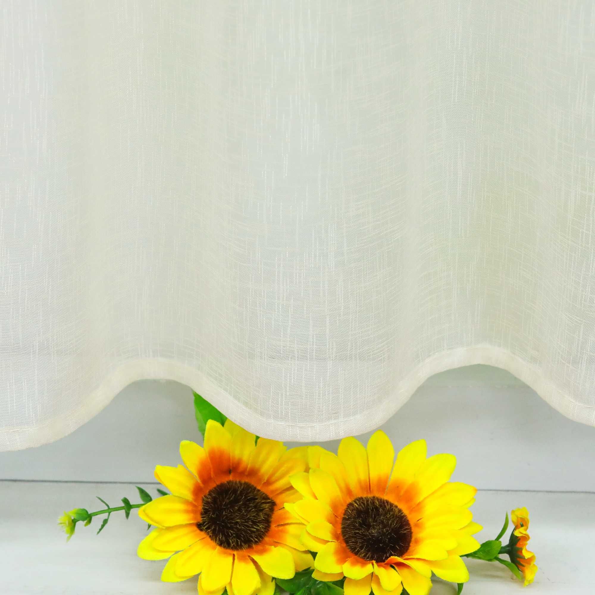Cafe Curtain Set of 2 with Rod Pocket Short Curtains in Linen-Look Fabric