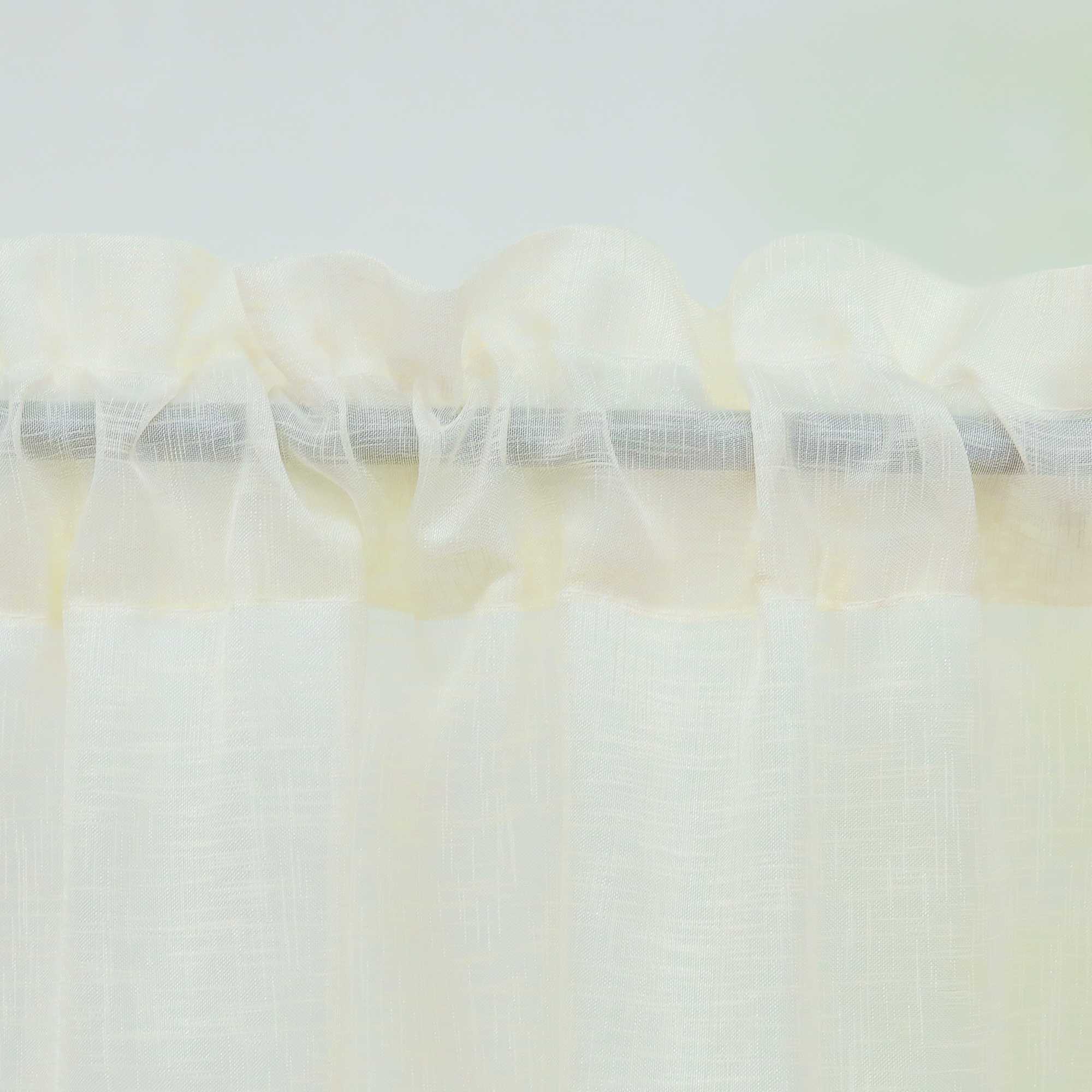 Cafe Curtain Set of 2 with Rod Pocket Short Curtains in Linen-Look Fabric