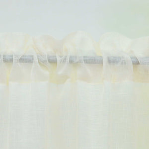 Cafe Curtain Set of 2 with Rod Pocket Short Curtains in Linen-Look Fabric