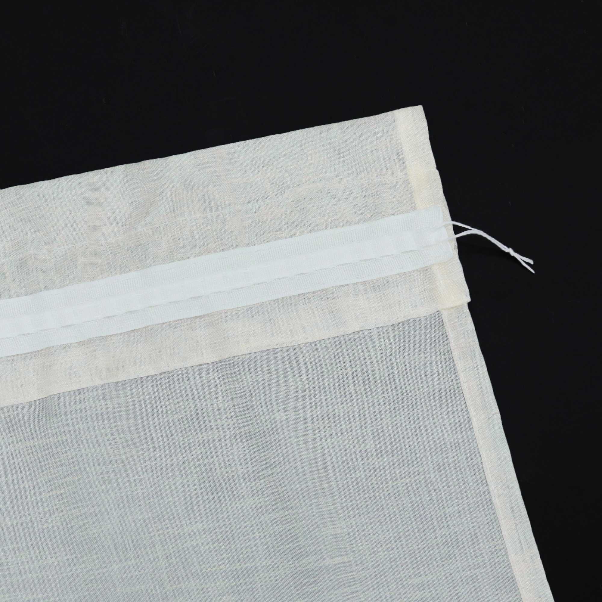 Cafe Curtain Set of 2 with Rod Pocket Short Curtains in Linen-Look Fabric
