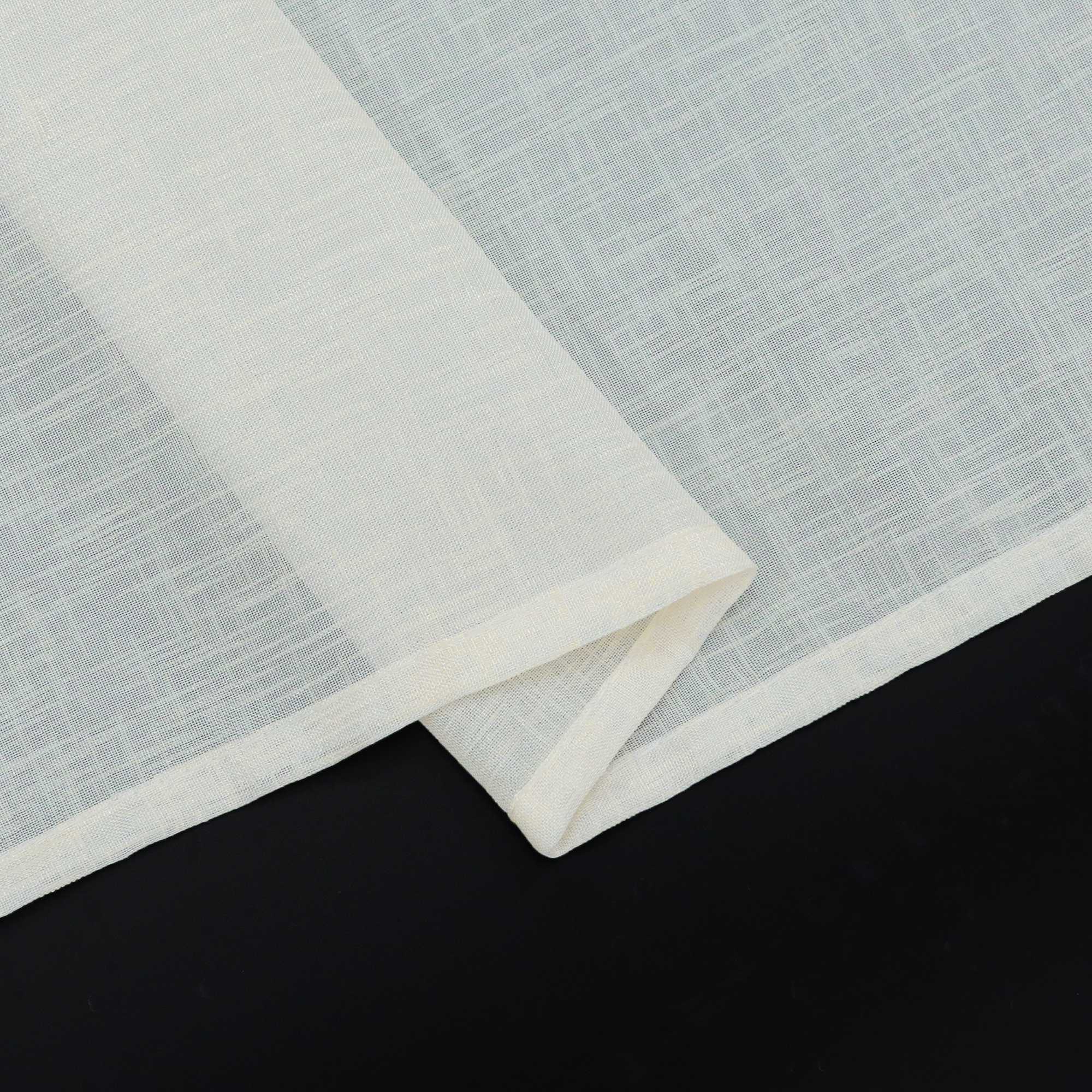 Cafe Curtain Set of 2 with Rod Pocket Short Curtains in Linen-Look Fabric