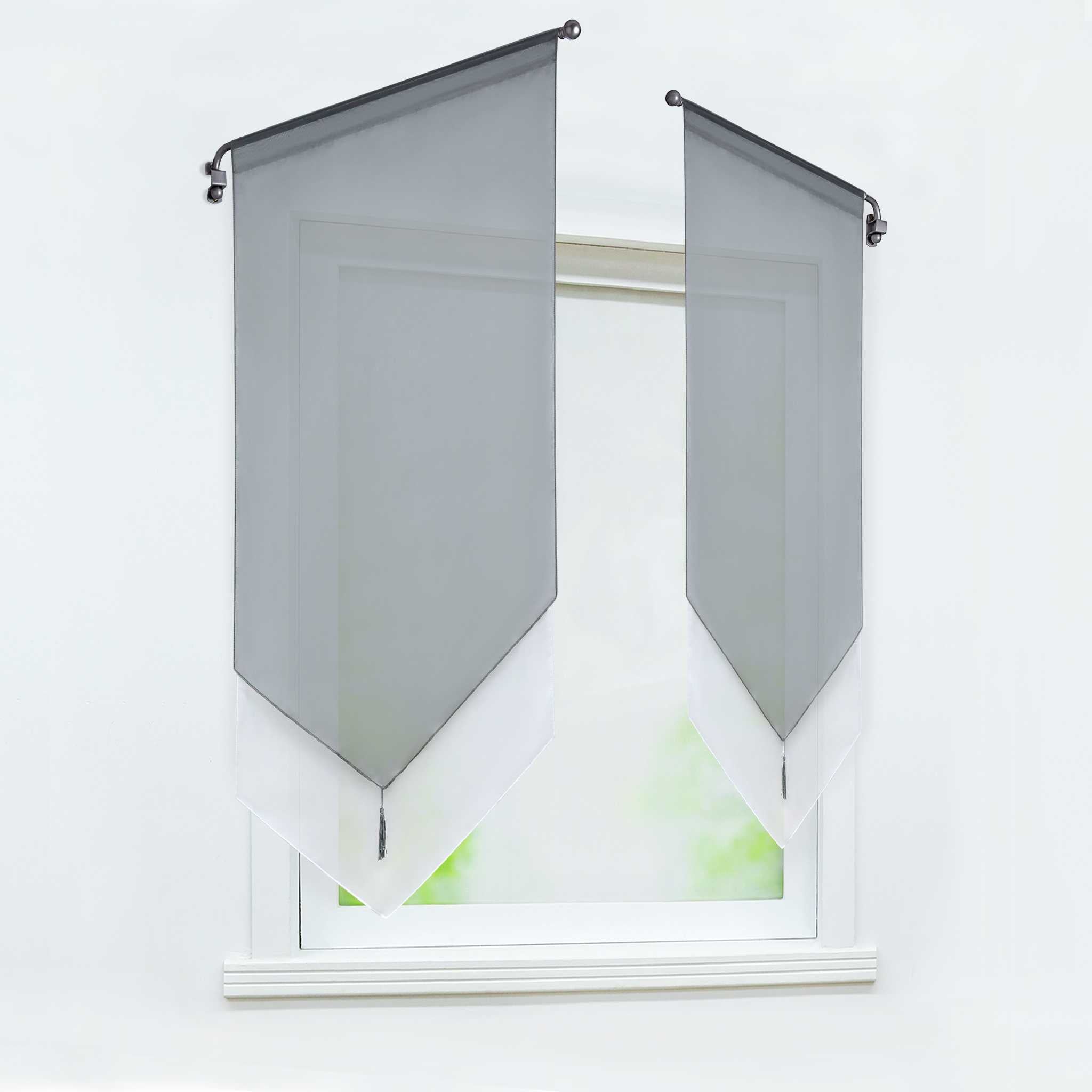 Cafe Curtain with Rod Pocket Voile with Tassel 1 Piece