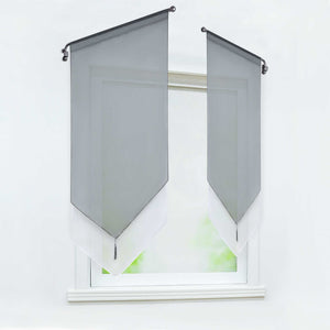 Cafe Curtain with Rod Pocket Voile with Tassel 1 Piece