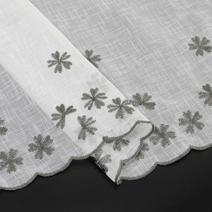 Cafe Curtain with Floral Pattern Embroidery in Country Style - Green, H x W 60 x 90cm