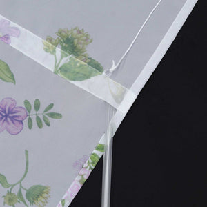 Roman Shade with Tab Tops with Butterfly Pattern Sheer