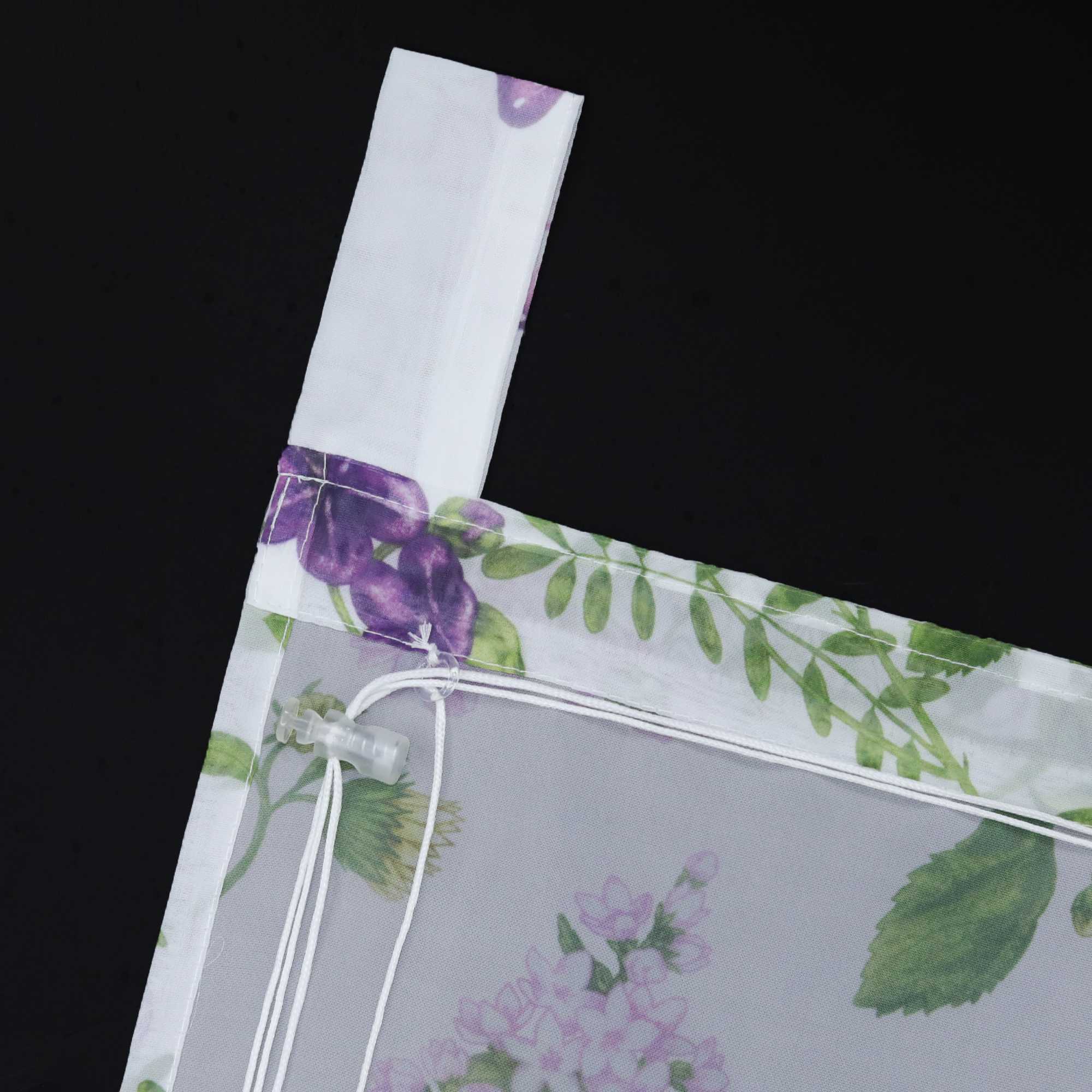 Roman Shade with Tab Tops with Butterfly Pattern Sheer