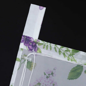 Roman Shade with Tab Tops with Butterfly Pattern Sheer