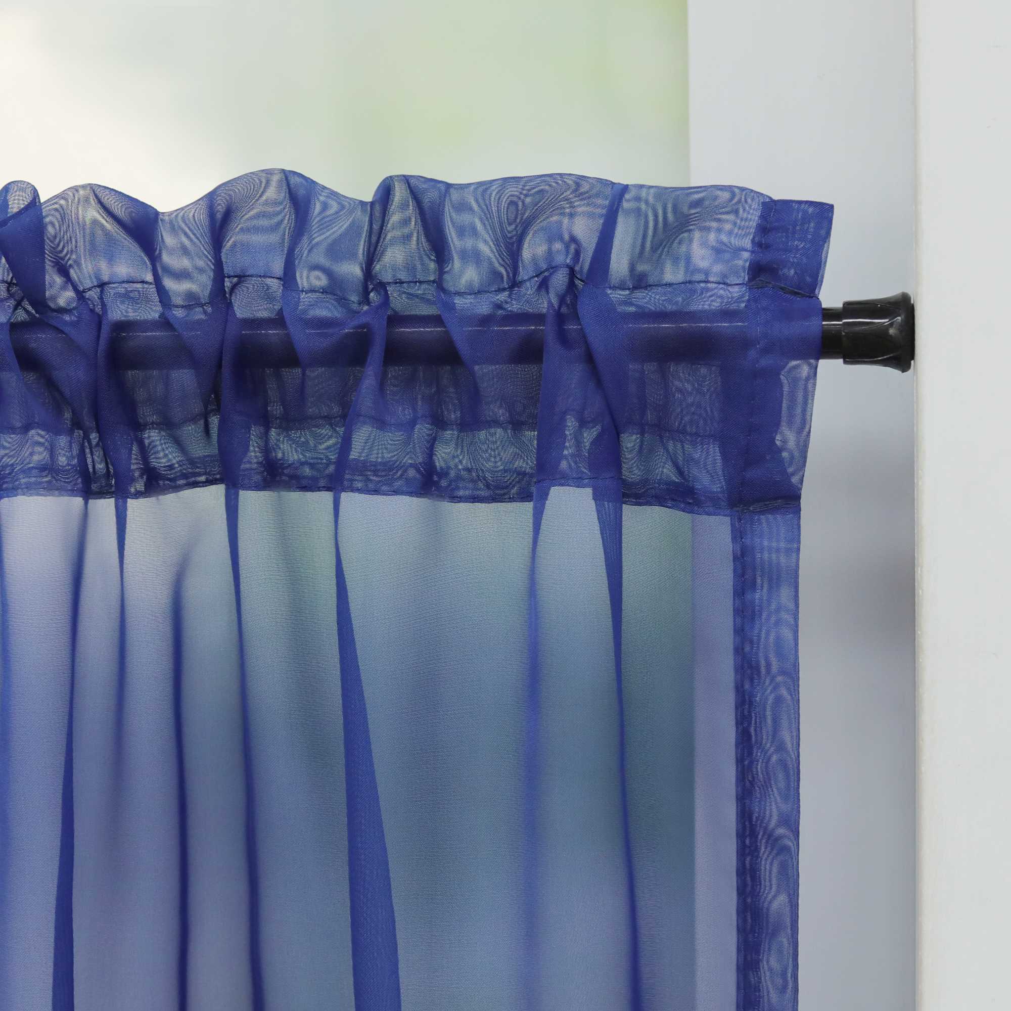 Cafe Curtain with Rod Pocket Gatherable 2 Pieces