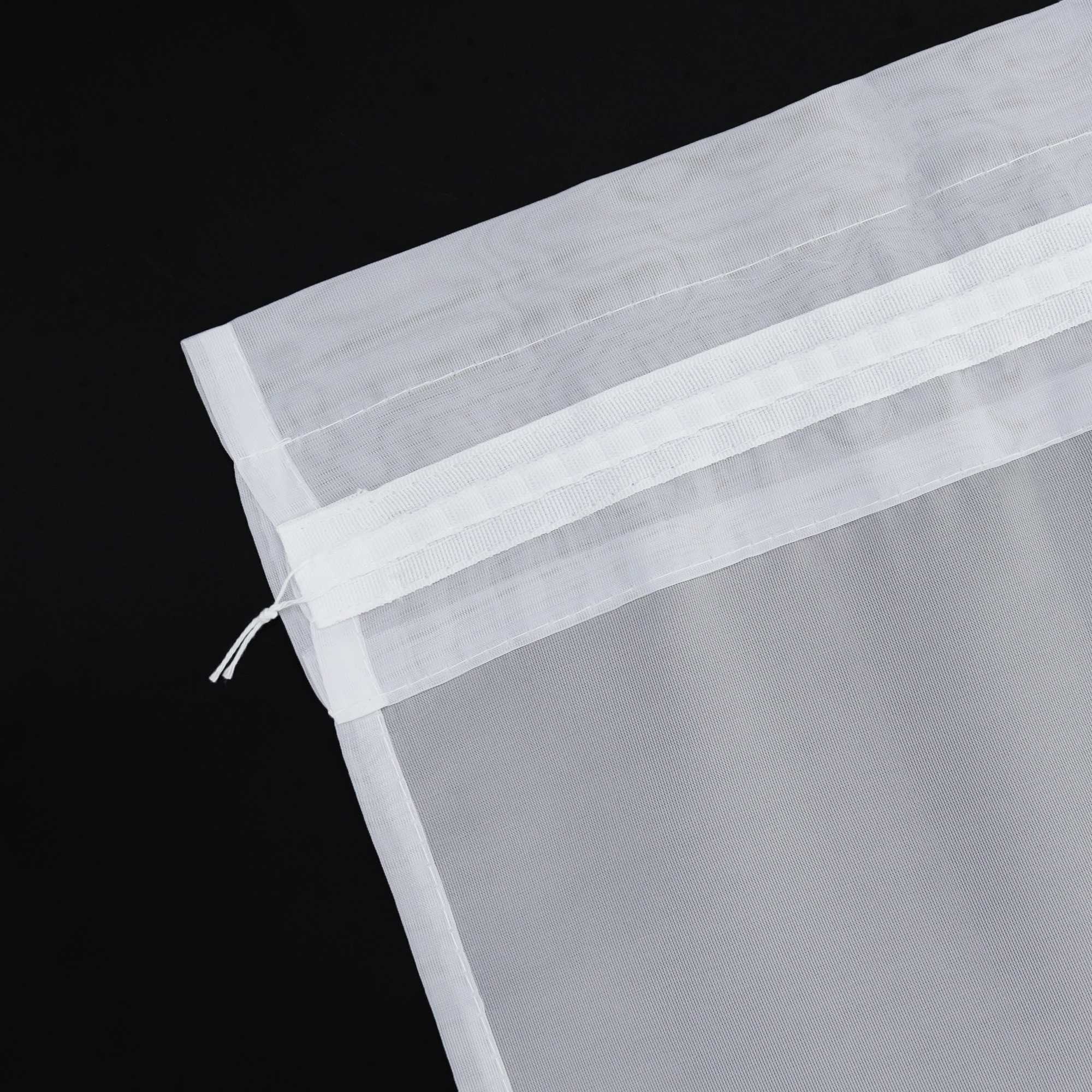 Cafe Curtain with Rod Pocket Gatherable 2 Pieces - White, H x W 92 x 76cm