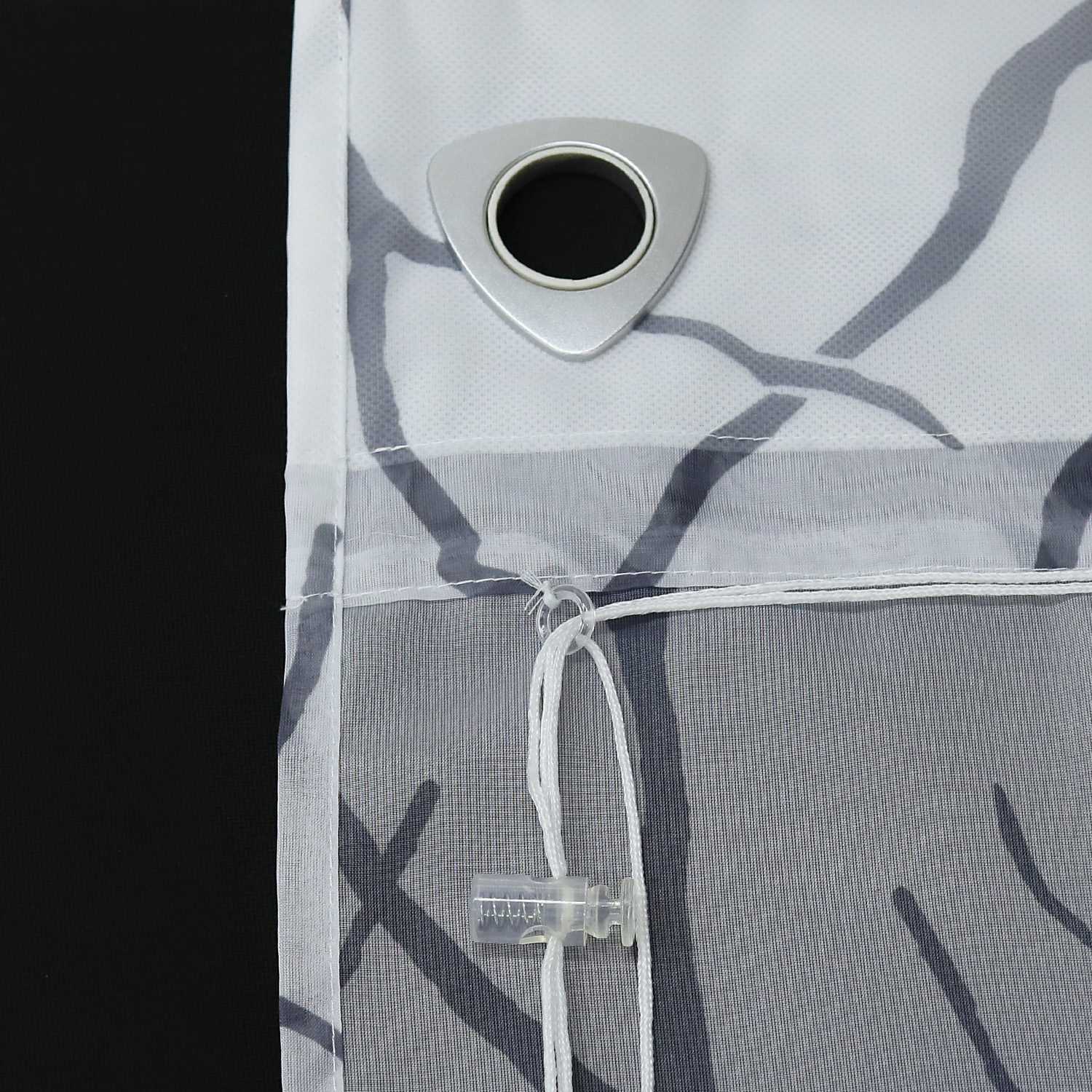 Roman Shade with U-Hooks Semi-Sheer Branch Pattern Light-Filtering 1 Piece - White, H x W 140 x 60cm