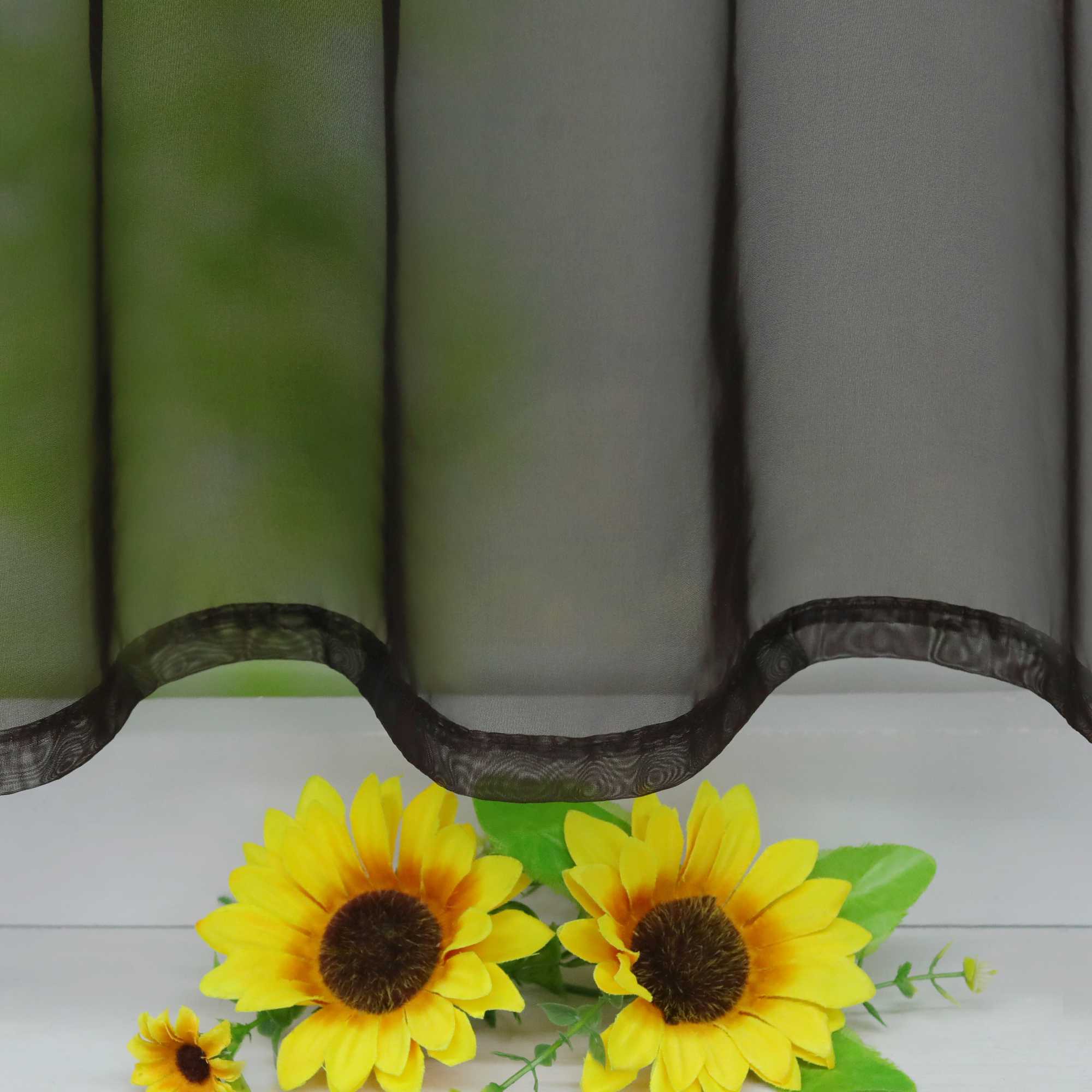 Cafe Curtain with Rod Pocket Gatherable 2 Pieces