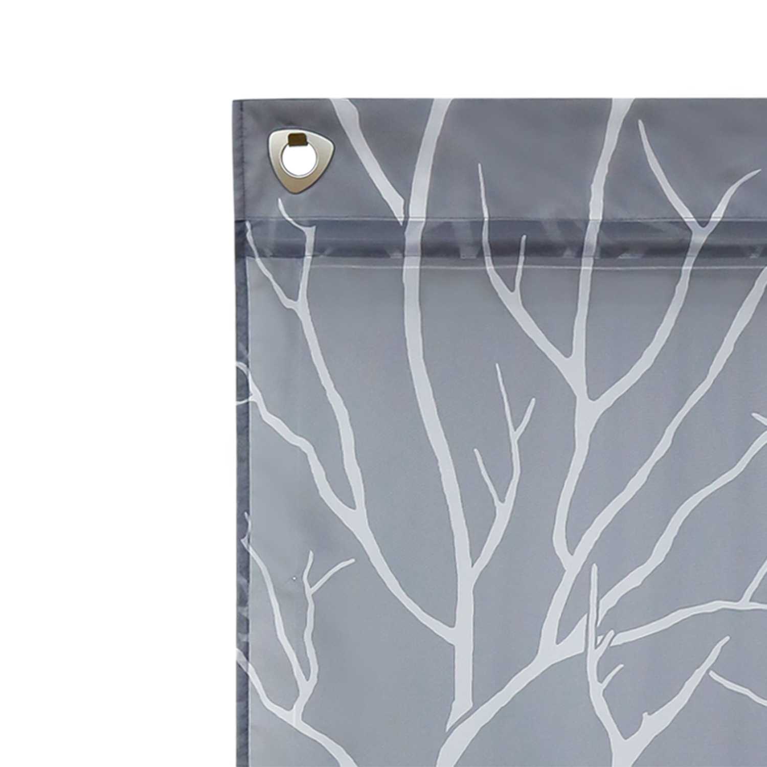 Roman Shade with U-Hooks Semi-Sheer Branch Pattern Light-Filtering 1 Piece - Brown, H x W 140 x 80cm