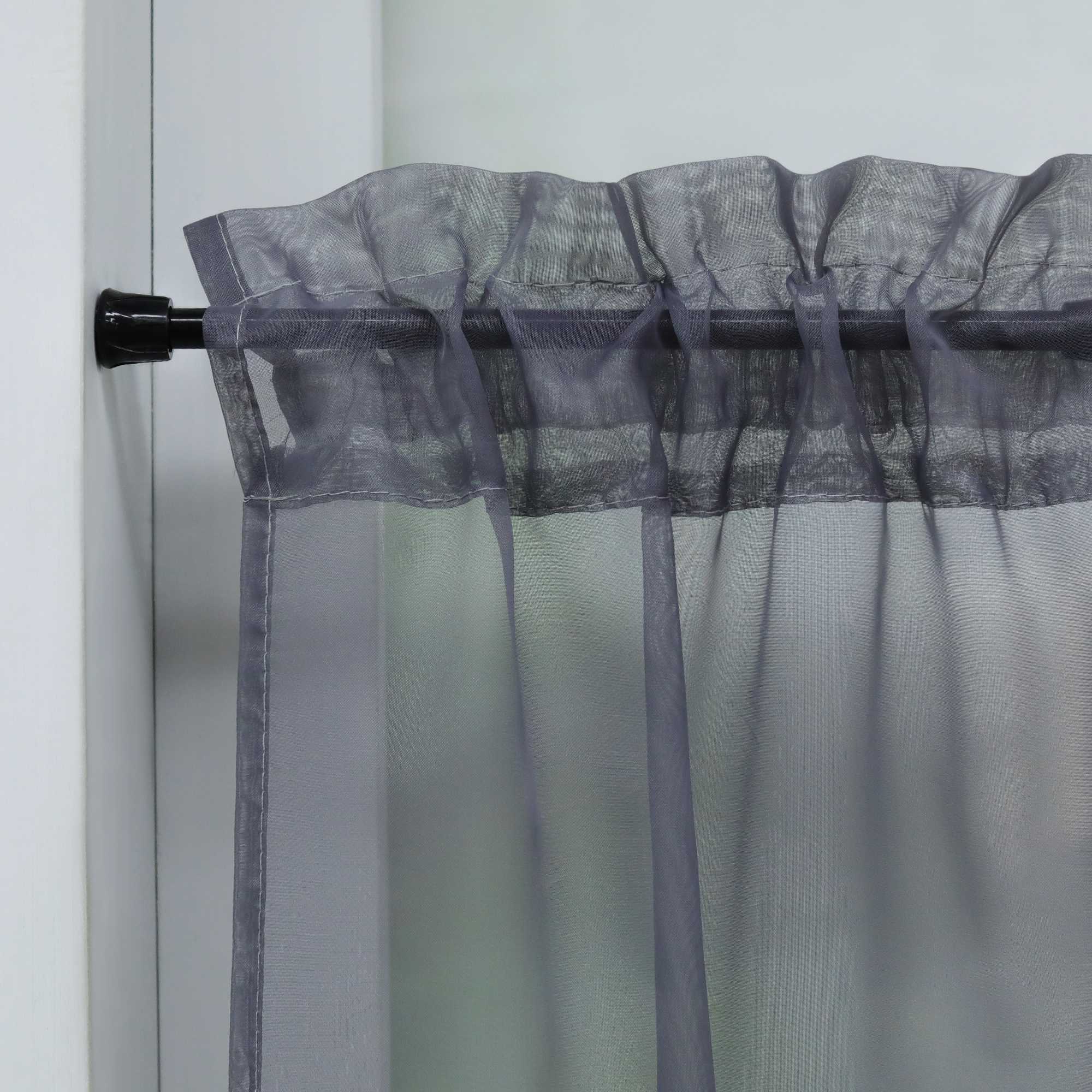 Cafe Curtain with Rod Pocket Gatherable 2 Pieces
