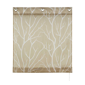 Roman Shade with U-Hooks Semi-Sheer Branch Pattern Light-Filtering 1 Piece - Sand, H x W 140 x 120cm