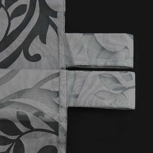 Curtain with Floral Pattern Light-Filtering Curtain Panel 1 Piece - Tab-Top Panel, Gray