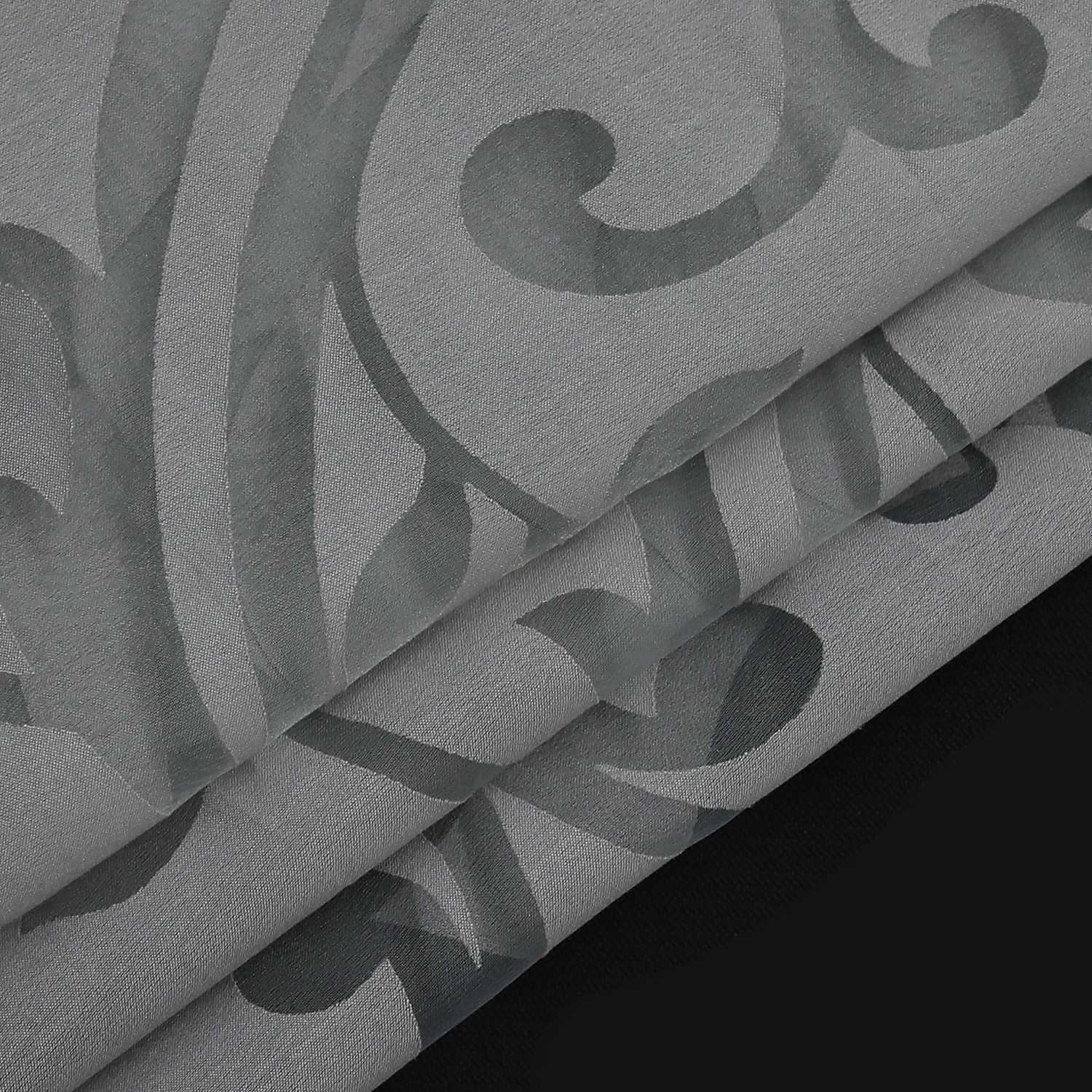 Curtain with Floral Pattern Light-Filtering Curtain Panel 1 Piece - Tab-Top Panel, Gray