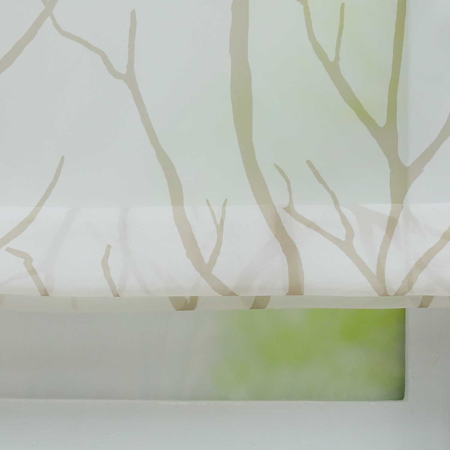 Roman Shade with U-Hooks Semi-Sheer Branch Pattern Light-Filtering 1 Piece