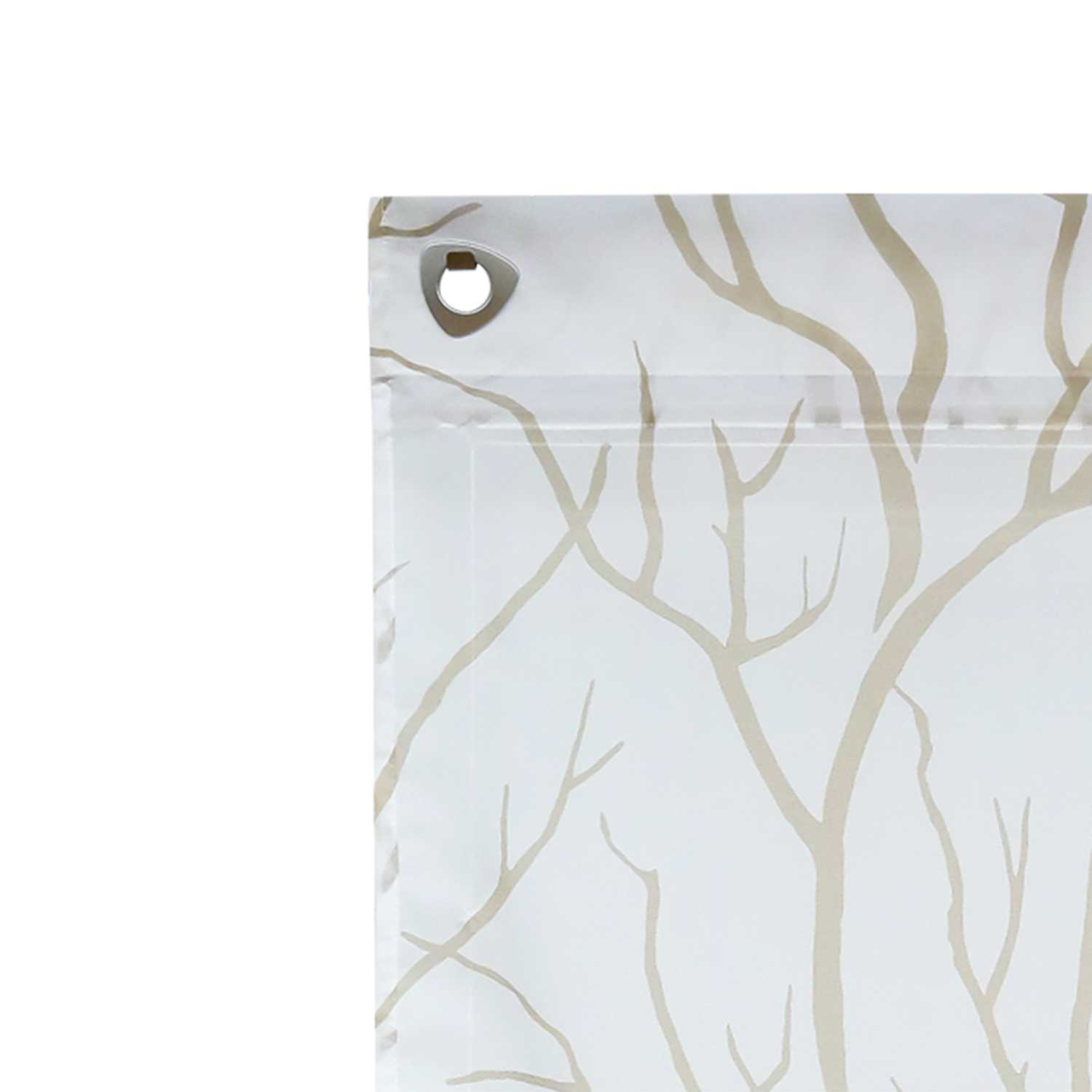 Roman Shade with U-Hooks Semi-Sheer Branch Pattern Light-Filtering 1 Piece