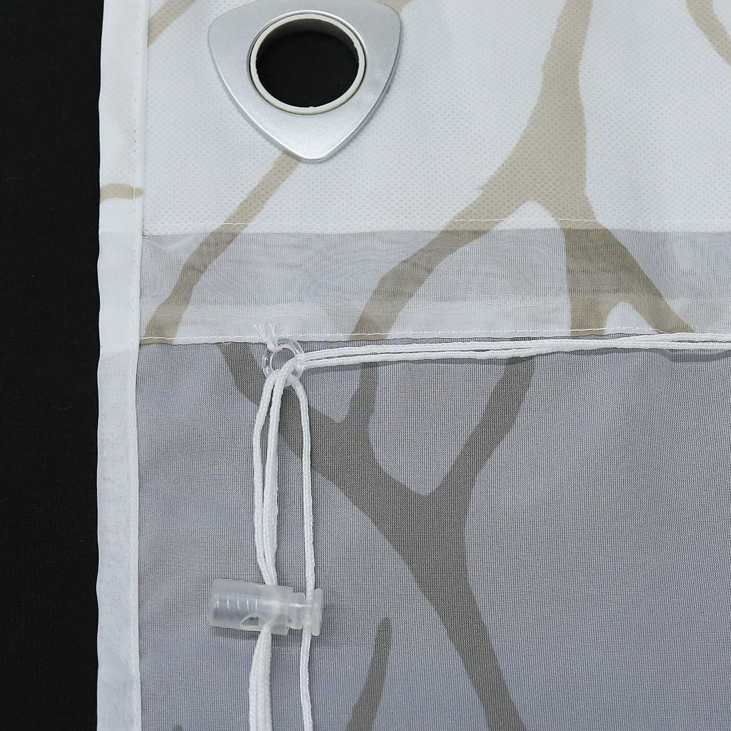 Roman Shade with U-Hooks Semi-Sheer Branch Pattern Light-Filtering 1 Piece