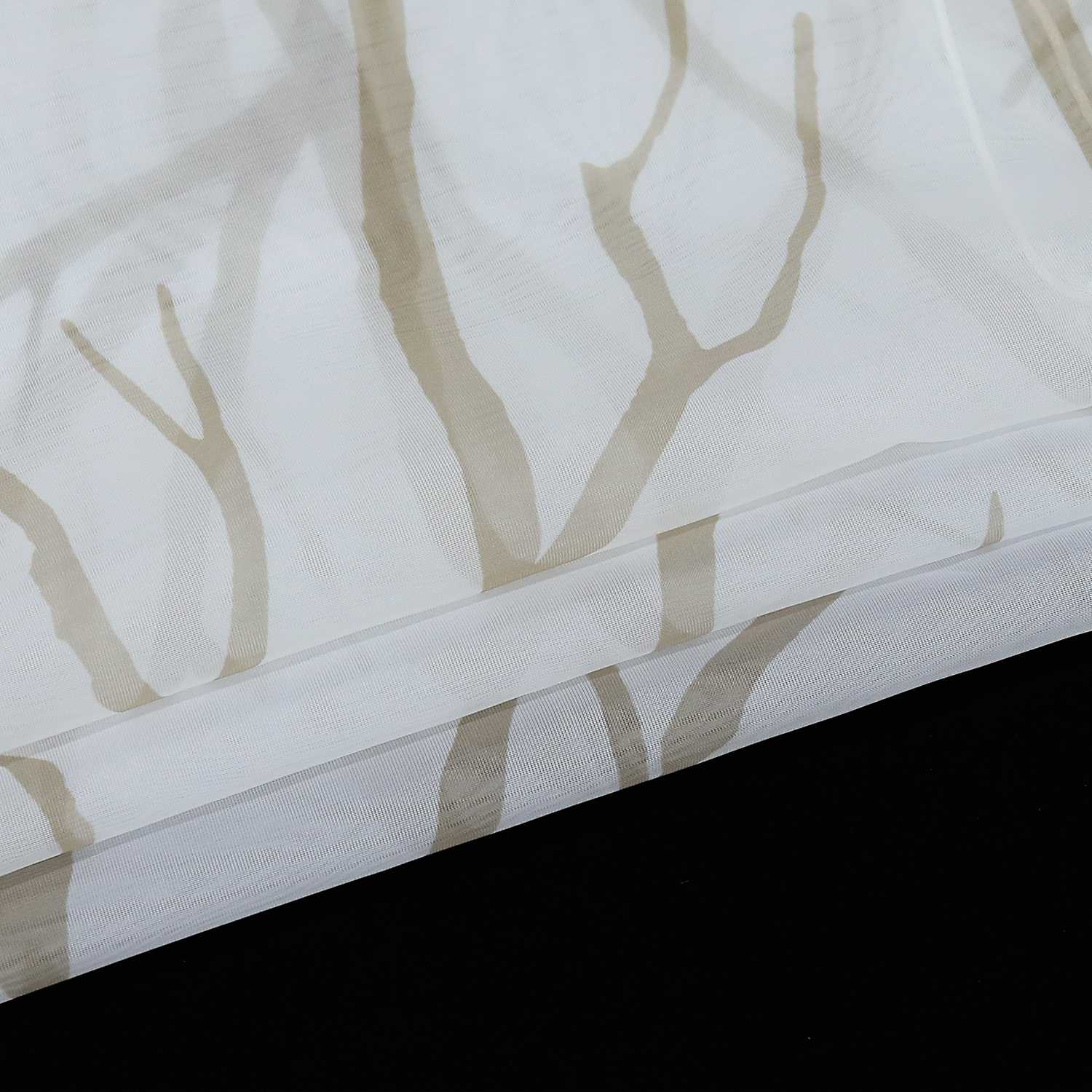 Roman Shade with U-Hooks Semi-Sheer Branch Pattern Light-Filtering 1 Piece
