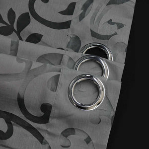 Curtain with Floral Pattern Light-Filtering Curtain Panel 1 Piece