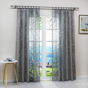 Curtain with Floral Pattern Light-Filtering Curtain Panel 1 Piece