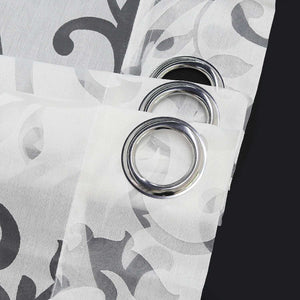 Curtain with Floral Pattern Light-Filtering Curtain Panel 1 Piece - Curtain-Tape Panel, Gray