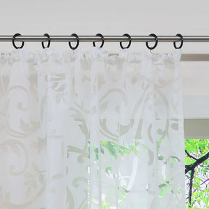 Curtain with Floral Pattern Light-Filtering Curtain Panel 1 Piece - Grommet Panel, Gray