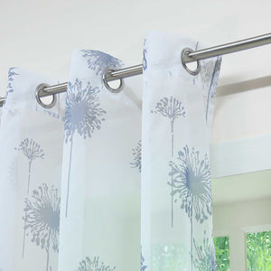 Curtain with Dandelion Pattern Light Privacy 1 Piece - White, Grommet Panel