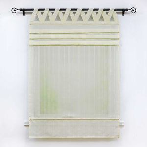 Delien Roman Shade White with V-Shaped Tab Tops Height-Adjustable