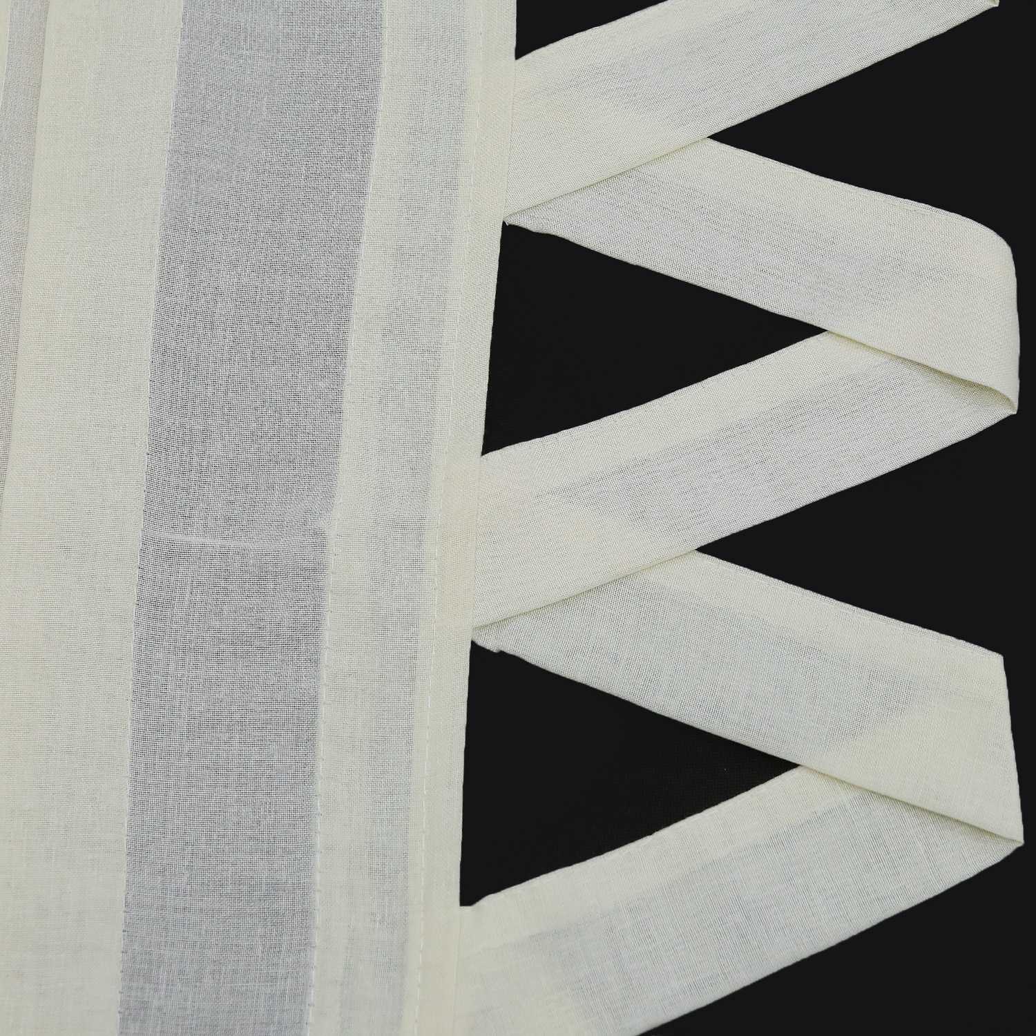 Delien Roman Shade White with V-Shaped Tab Tops Height-Adjustable