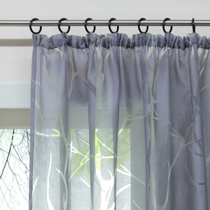 Curtain with Branch Pattern Light-Filtering Garden Style 1 Piece