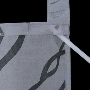 Tab-Top Curtain Panel with Branch Pattern Light-Filtering Set of 2