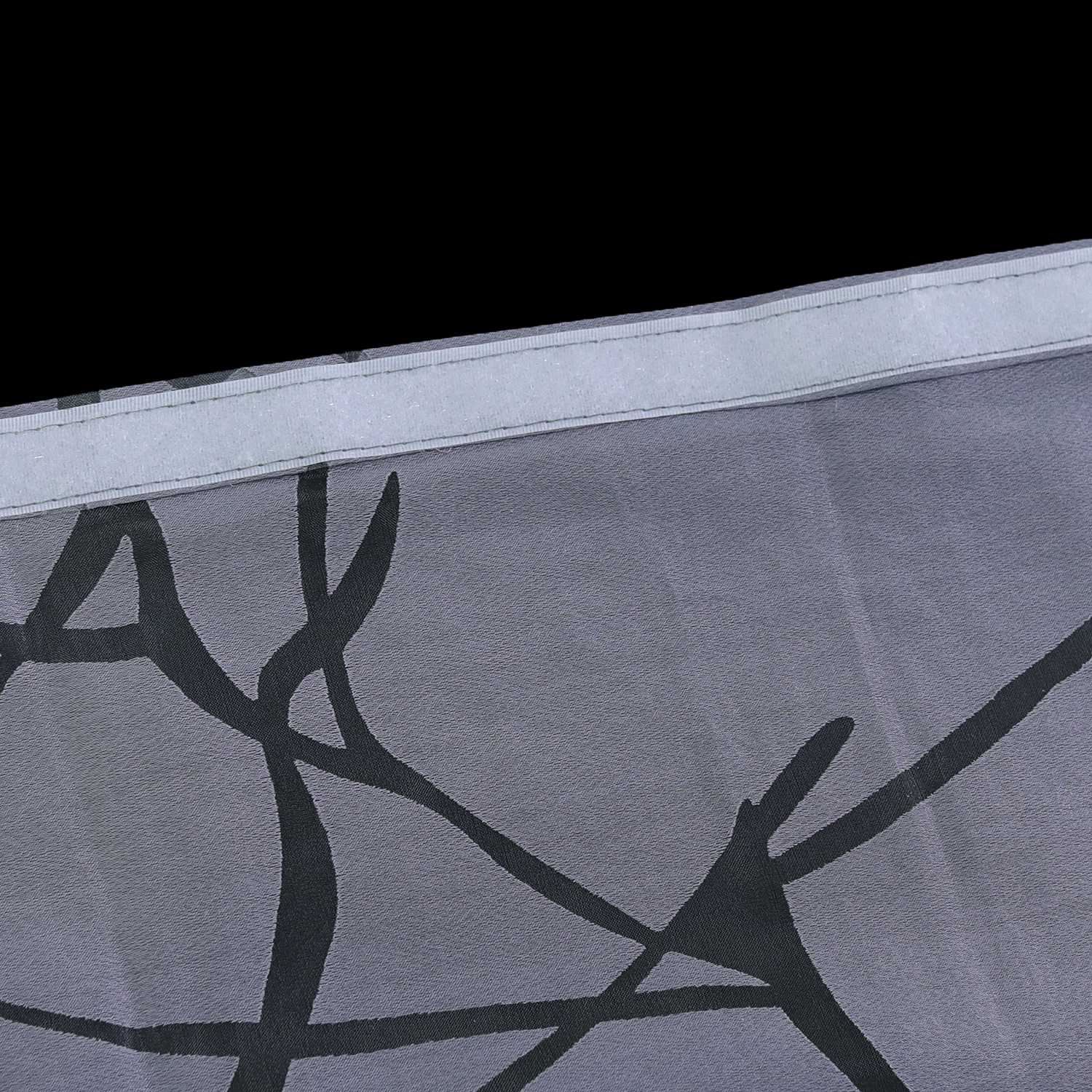 Hook-and-Loop Sliding Panel Curtains with Coarse Branch Pattern Light-Filtering Set of 2 - Gray, H x W 245 x 57 cm