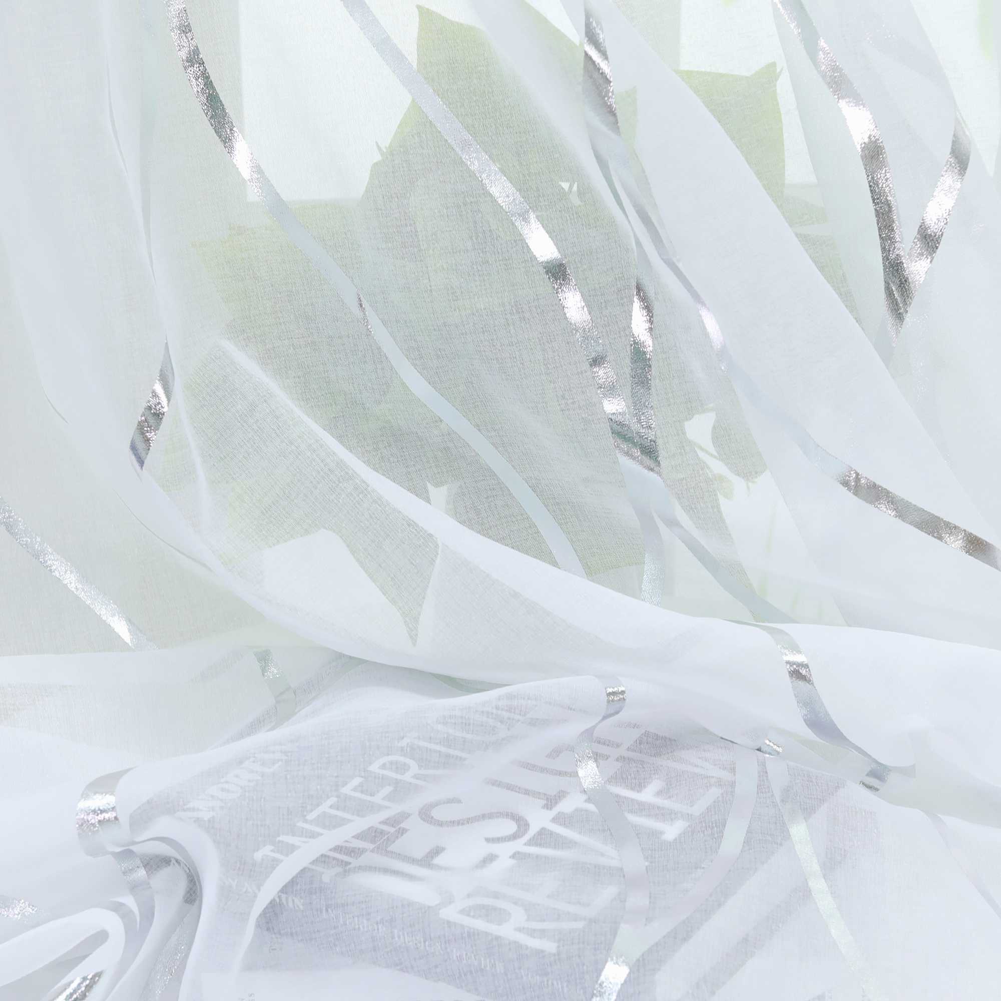 Grommet Curtain with Wave Pattern Light-Filtering - Silver, W x H 140 x 145cm