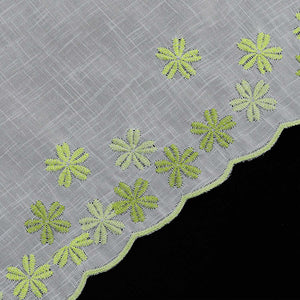 Cafe Curtain with Floral Pattern and Embroidered Design Semi-Sheer 1 Piece