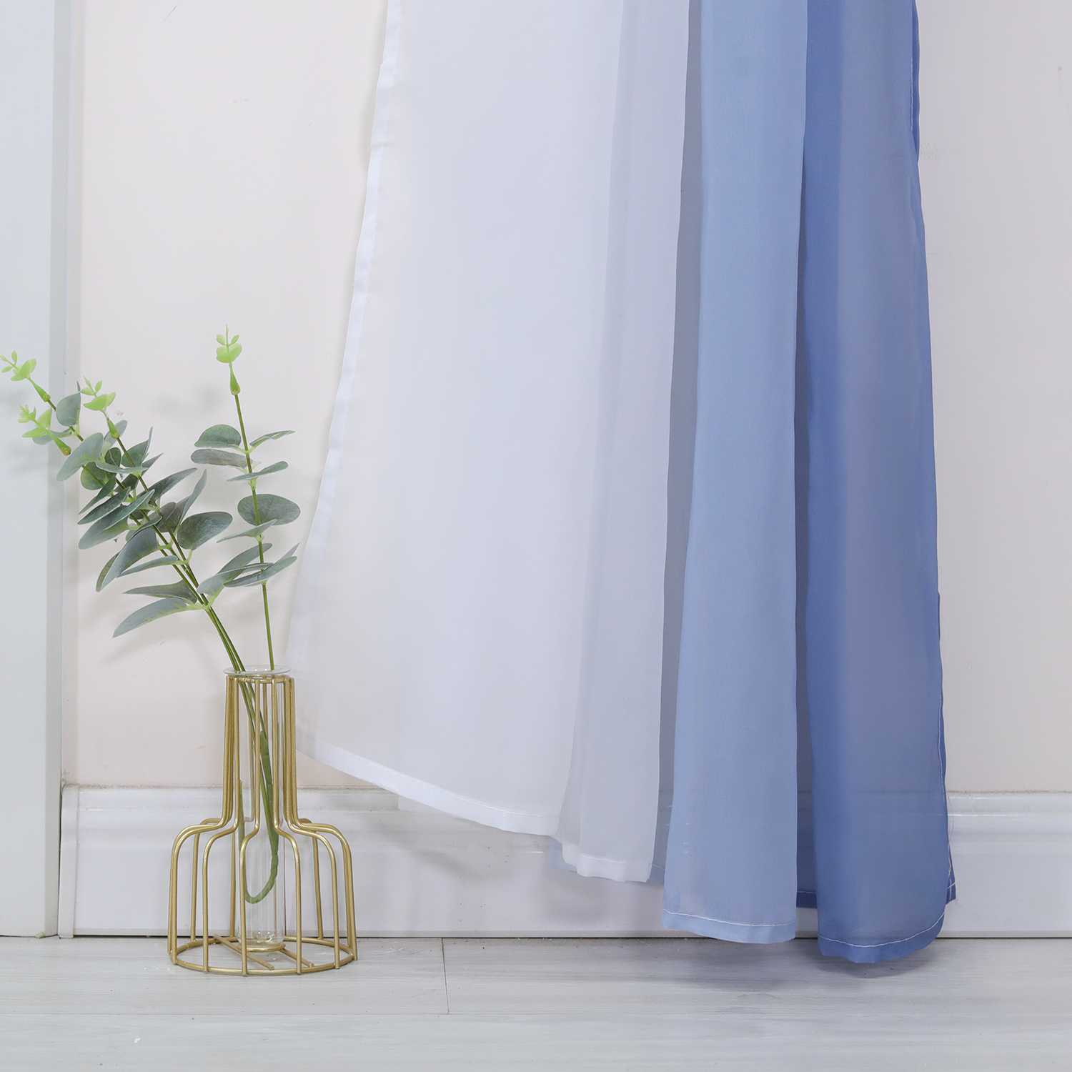 Decorative Curtain Panel with Gradient 1 Piece - Blue, W x H 140 x 500cm