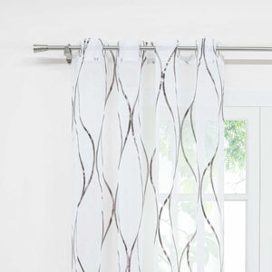 Grommet Curtain with Wave Pattern Light-Filtering