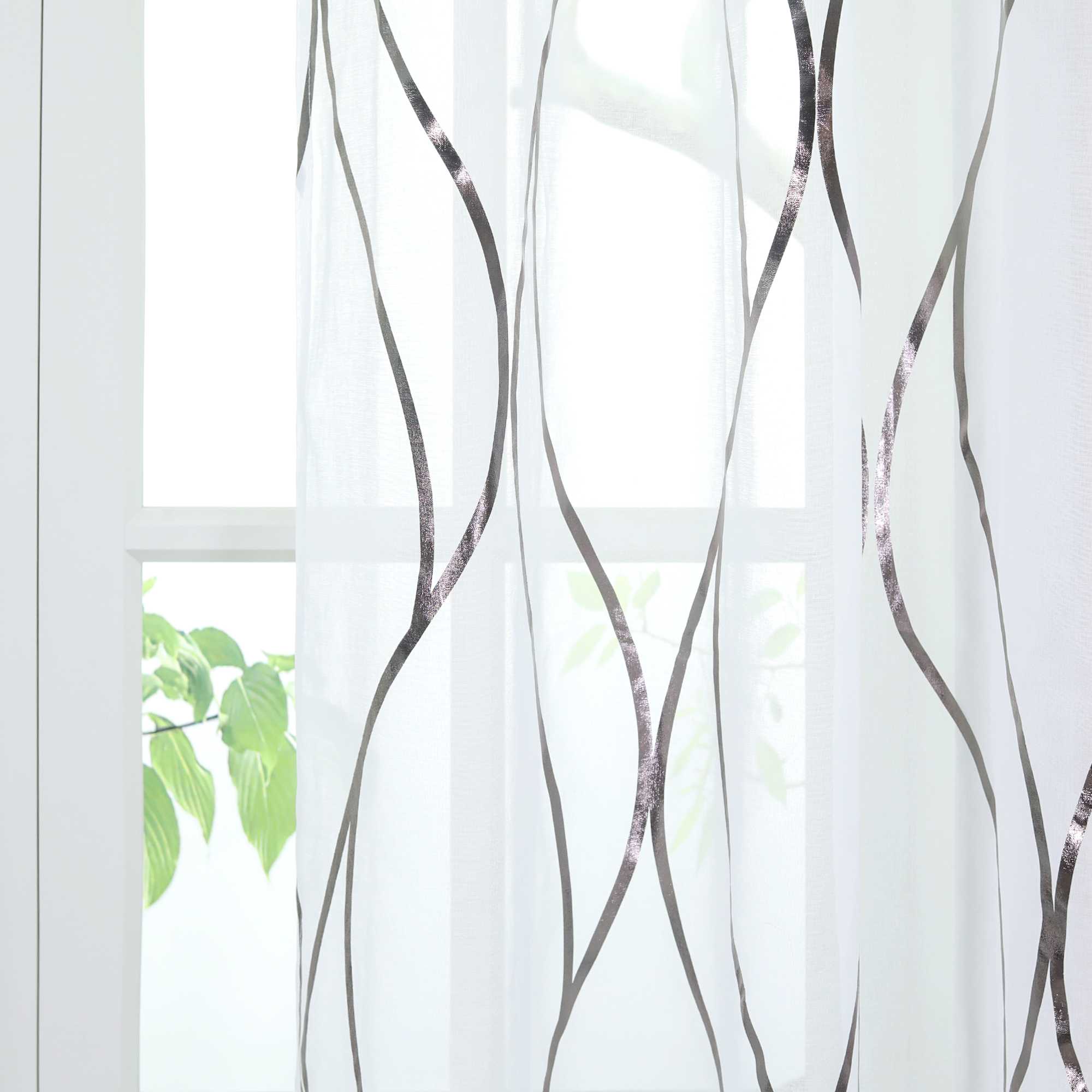Grommet Curtain with Wave Pattern Light-Filtering