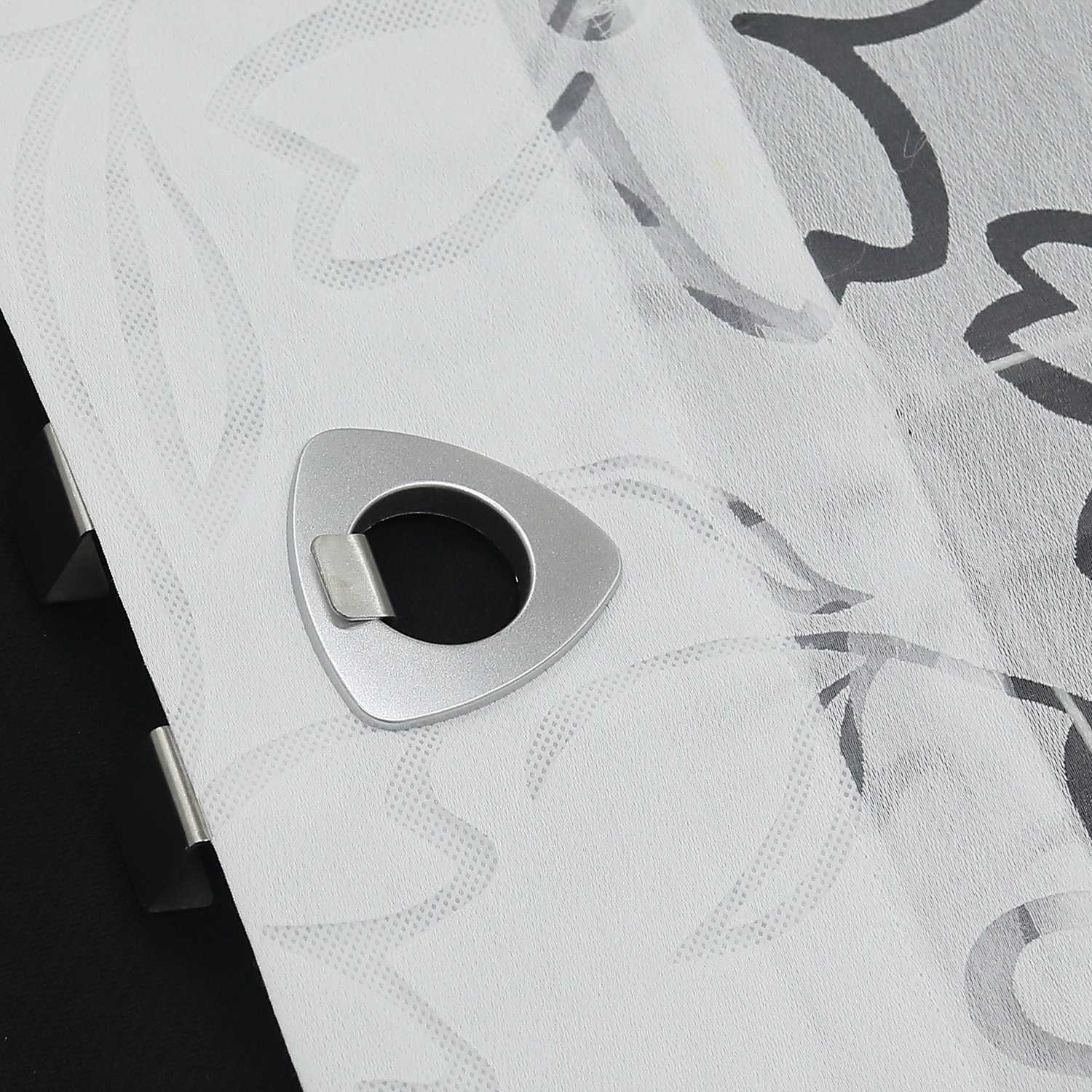Roman Shades with U-Hooks Burnout Technique Floral Pattern 1 Piece - White, W x H 100 x 140cm