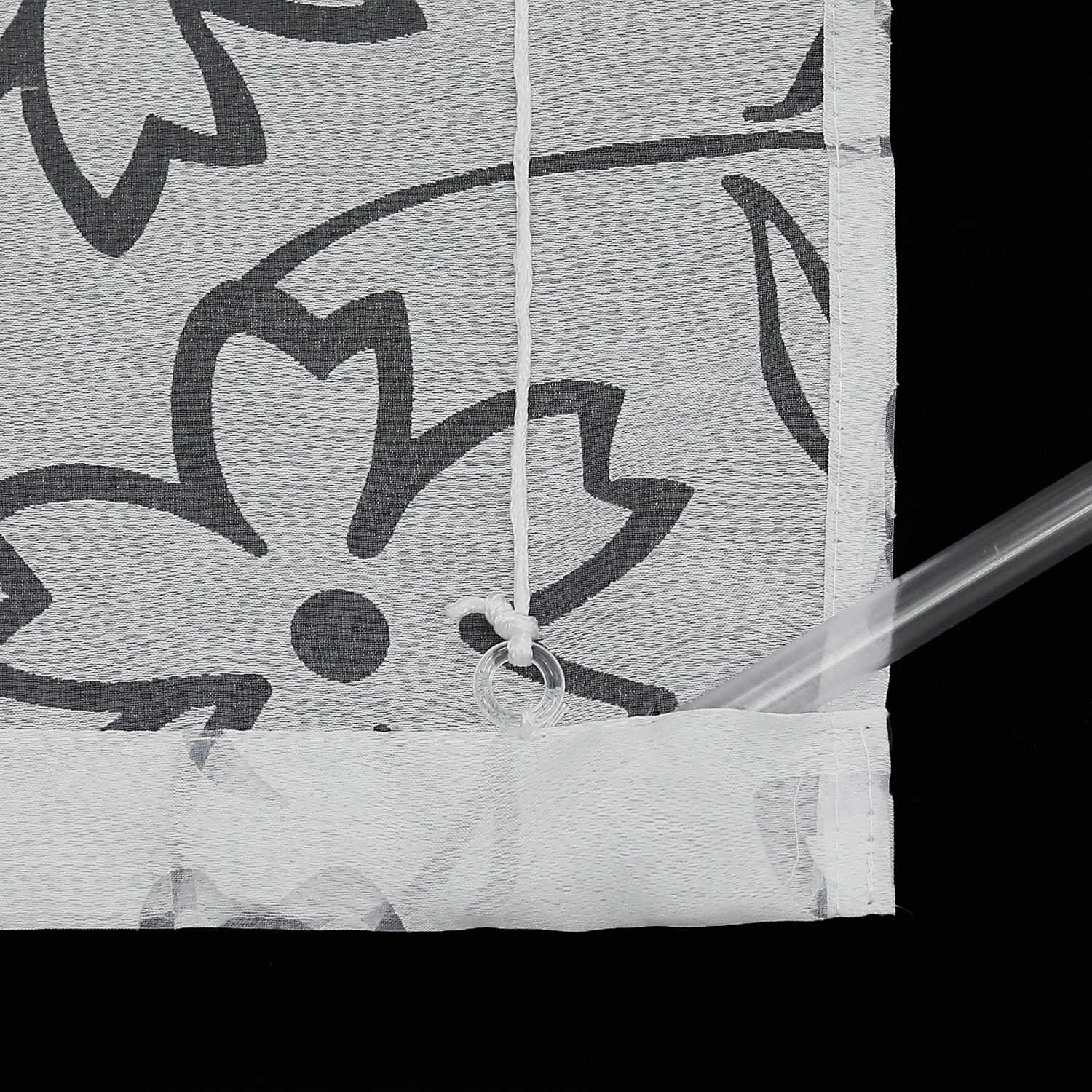 Roman Shades with U-Hooks Burnout Technique Floral Pattern 1 Piece