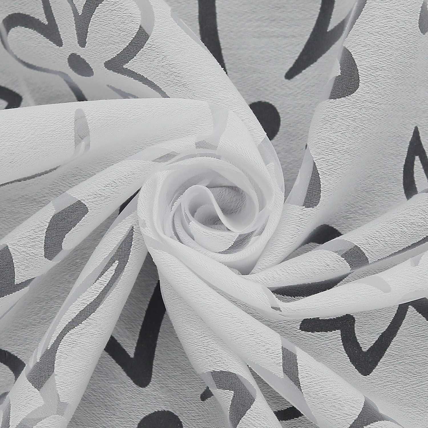 Roman Shades with U-Hooks Burnout Technique Floral Pattern 1 Piece