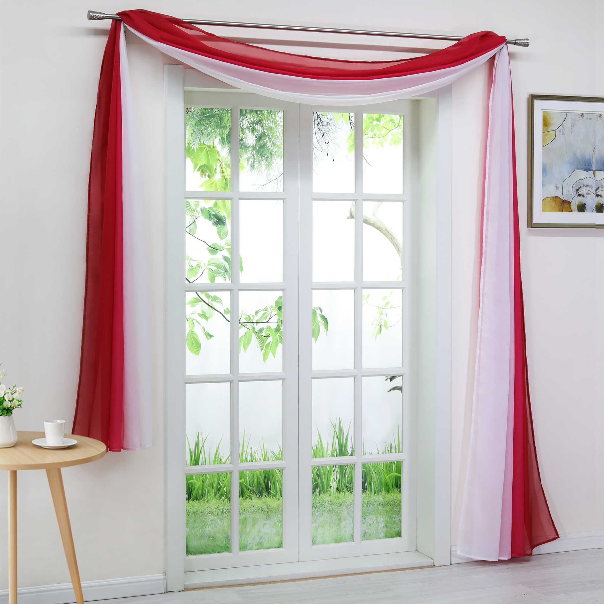 Decorative Curtain Panel with Gradient 1 Piece - Red, W x H 140 x 300cm