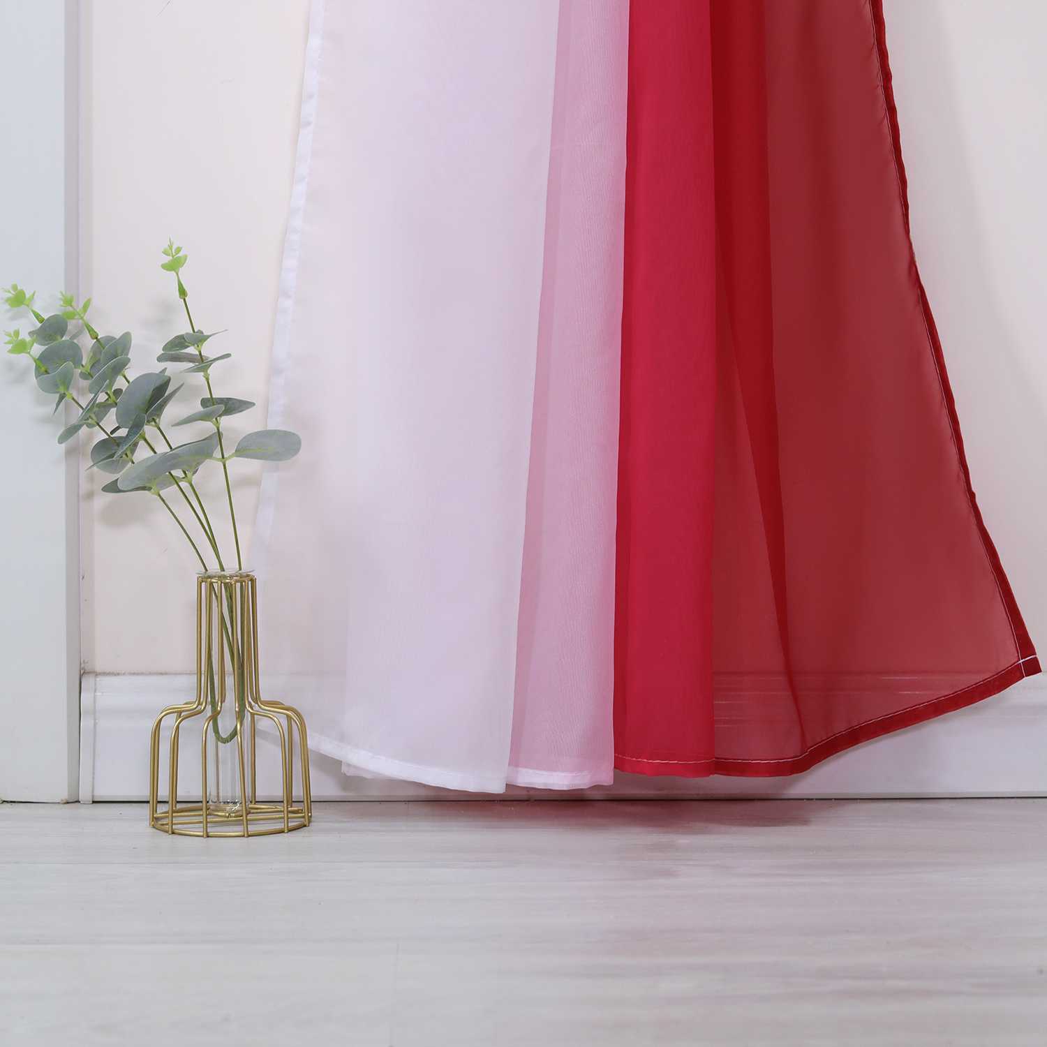 Decorative Curtain Panel with Gradient 1 Piece - Red, W x H 140 x 400cm